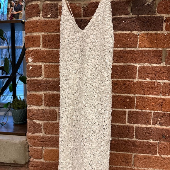 Lulu's White Sequined Backless Dress - Picture 3 of 6